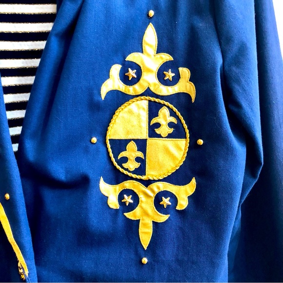 Nautical Romper/jacket combo. VTG/1970, Royal &Navy blue, gold accents EUC, 6P - Picture 3 of 15